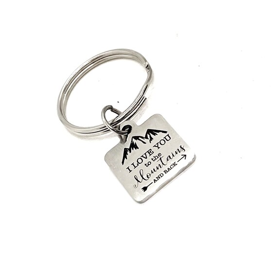 Love Gift, I Love You To The Mountains And Back Keychain, Love Keychain, Son Gift, Wife Gift, Daughter Gift, Charm Keychain, Love Charm