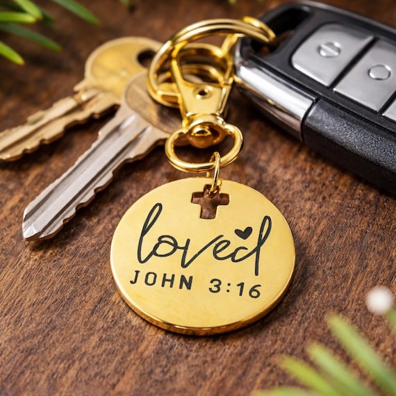 Loved John 3 16 Gold-Plated Cross Charm