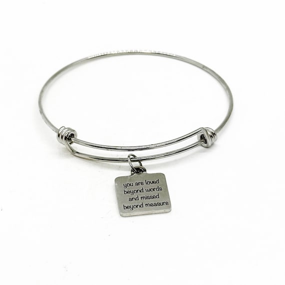 You Are Loved Beyond Words And Missed Beyond Measure Charm Bracelet, Sympathy Gift, Loss Of Loved One, Family Member, Remembering Loss