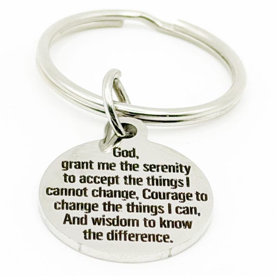 Serenity Prayer Stainless Steel Keychain