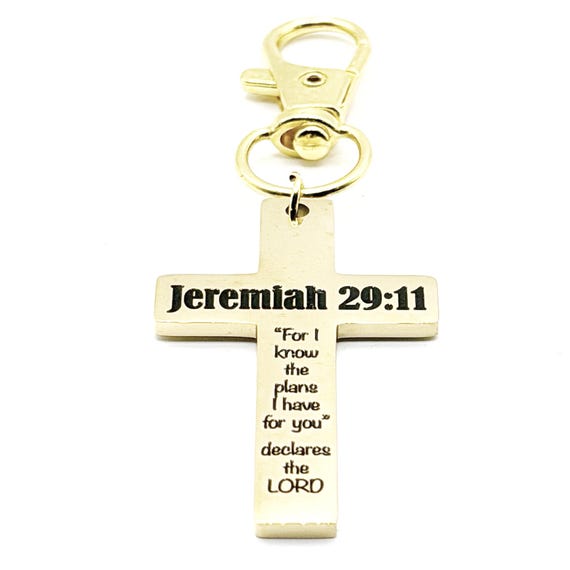 Jeremiah 29 11 Gold-Plated Cross Clip Charm