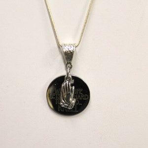 When Life Gets Too Hard to Stand Kneel Pendant on Silver Chain, Religious Jewelry, Gift For Her, Christian, Prayer, Inspirational