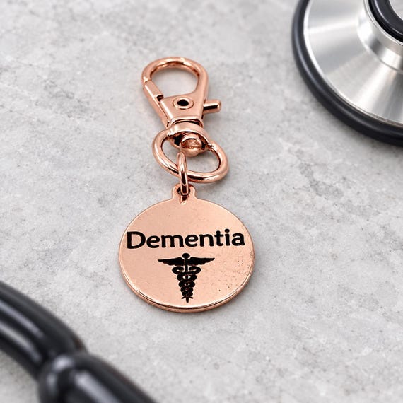 Dementia Medical Rose Goldtone Clip On Charm
