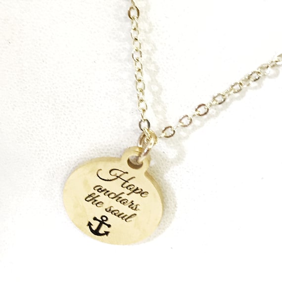 Christian Gift, Hope Anchors The Soul Necklace, Christian Necklace, Christian Woman Gift, Gift For Her, Hebrews 6 19 Necklace, Sympathy Gift