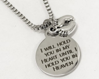 Child Loss Memorial, Miscarriage Memorial For Men, I Will Hold You In My Heart Until I Hold You In Heaven, Pregnancy Loss Gift For Dad