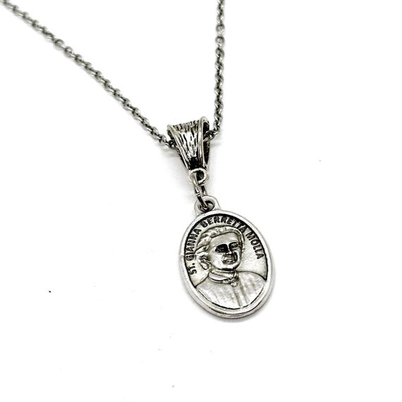Saint Gianna Berretta Molla Charm Pendant Necklace, Patron Saint of Expectant Mothers and Unborn Children, Catholic Saint Gifts, Faith Gifts