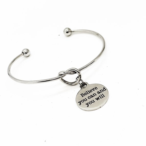 Believe You Can And You Will Charm Bracelet, Affirmation Jewelry, Affirmation Bracelet, Encouraging Her, Daughter Gift, Motivating Gifts