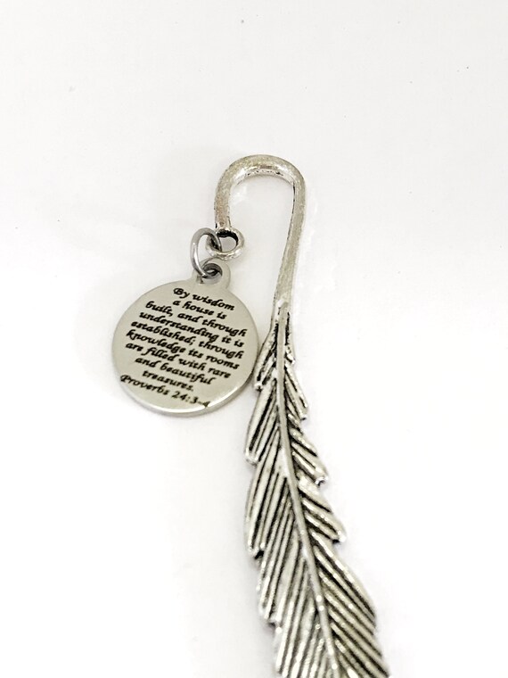 Scripture Bookmark, Christian Marriage Bookmark, Bible Bookmark, Scripture Charm, Scripture Gifts, Proverbs Bookmark, Bible Verse Charm