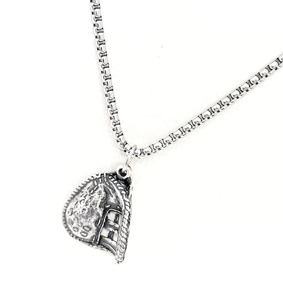 Baseball Catcher Gifts, Baseball Player Necklace, Baseball Catcher Charm, Catchers Mitt Charm, Son Gift, Catcher Mom Gift, Gift For Him