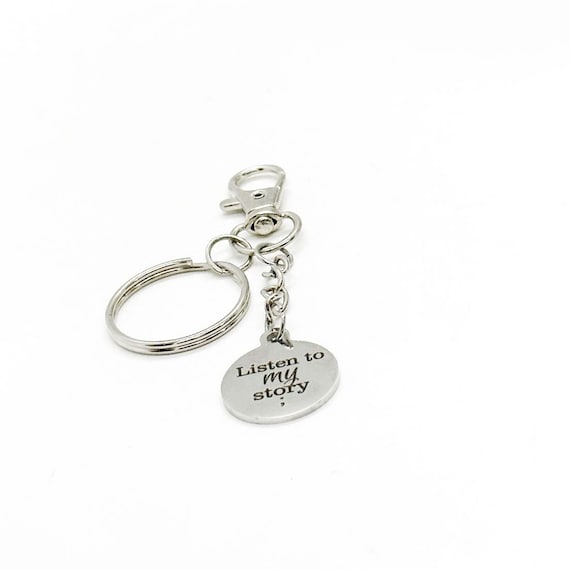 Listen To My Story Charm Clip On Keychain, Affirmation Gifts, Recovery Gifts, Life Story, I Am Important, Motivational, Mentor, Affirming