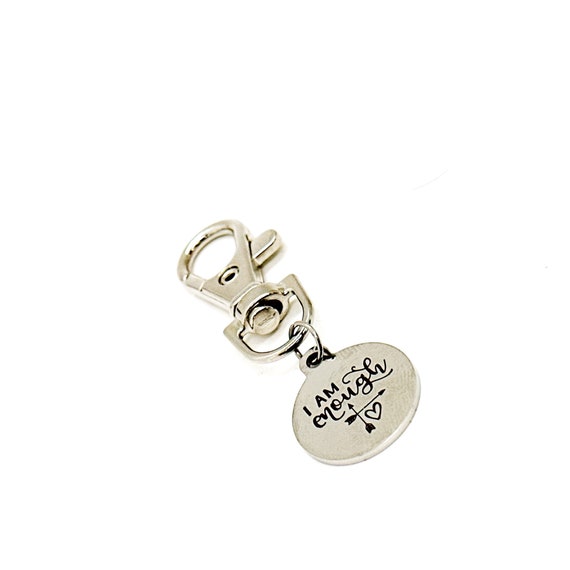I Am Enough Clip On Charm, Motivating Her, Encouraging Her, Daughter Gift, Wife Gift, Granddaughter Gift, Bag Charm, Backpack Charm Gift