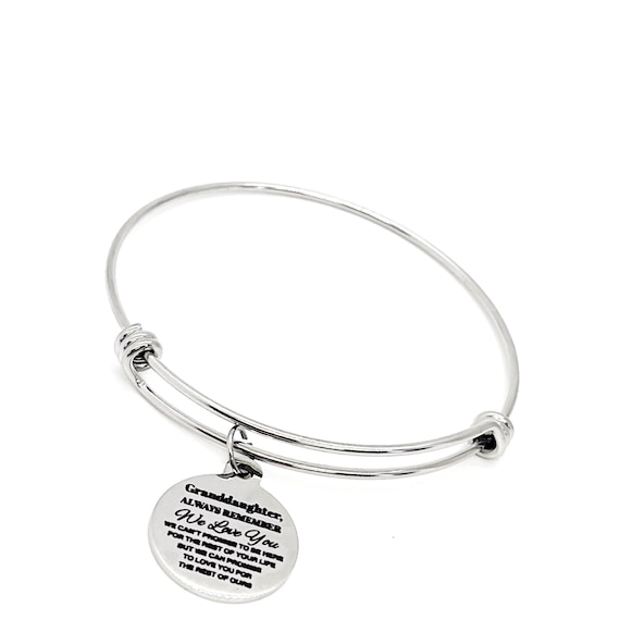 Granddaughter Gift, Always Remember We Love You Charm Bracelet, Gift For Her, Granddaughter Jewelry, Granddaughter Wedding Gift For Her