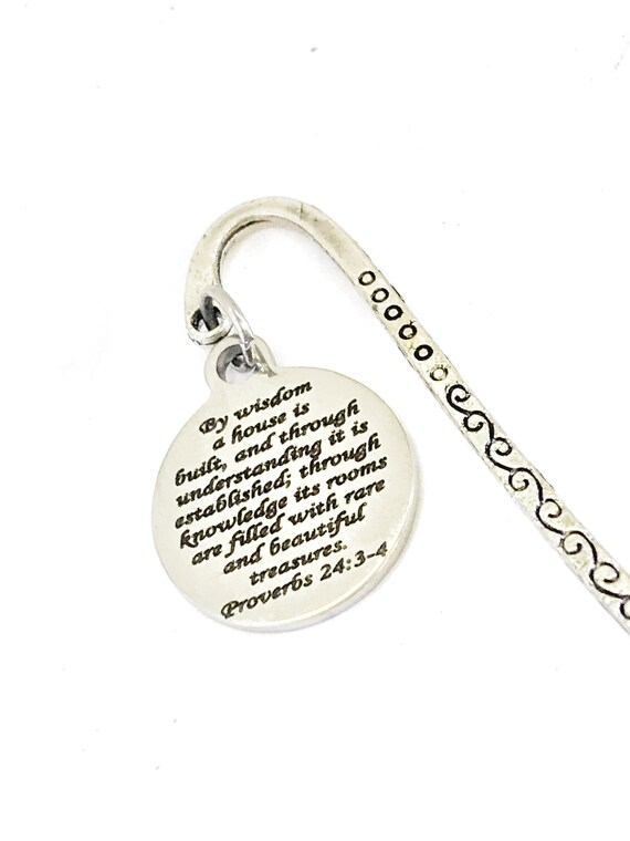 Bible Bookmark, Jewelry Bookmark, Charm Bookmark, Bible Verse Gifts, Proverbs Bible Verse Bookmark, Wedding Gift, Bride Gift, Marriage Gift