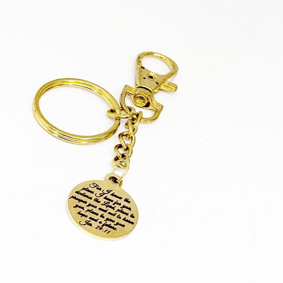 For I Know The Plans I Have For You Keychain, Jeremiah 29 11 Religious Scripture, Christianity Gift, Bible Verse, Graduation Gift, College