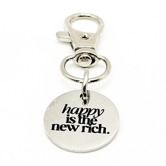 Happy Is The New Rich Clip On Charm