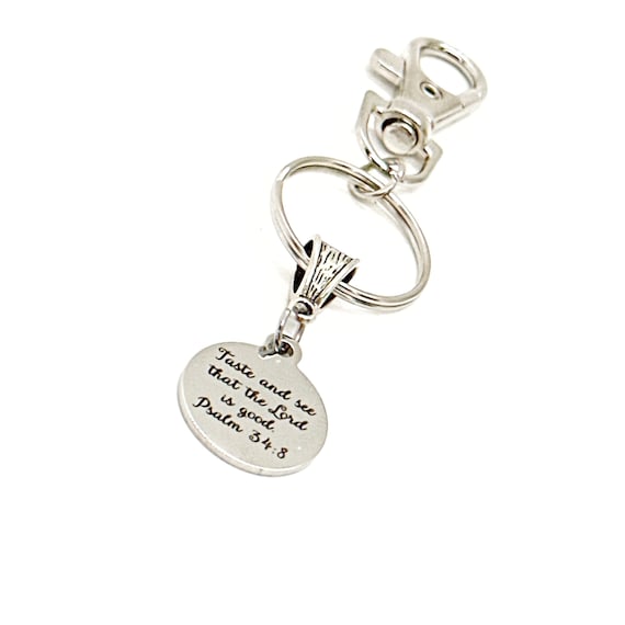 Taste And See That The Lord Is Good Psalm 34 8 Charm Clip On Keychain, Scripture Gifts, Faith Gifts, Cook Gifts, Church Cook, Cooking Gifts