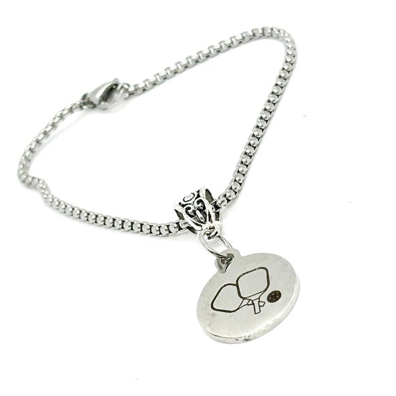 Pickleball Charm Bracelet, Pickleball Partner Gift, Pickleball Player, Gift For Her, Mom Gift, Friend Gift, Wife, Daughter, Sport Jewelry