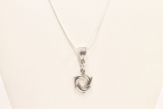 Dolphin Jewelry, Three Dolphin Circle Pendant on Silver Chain, Sea Lover Gift, Dolphin Lover Gift For Her, Girlfriend Gift, Valentine Gift