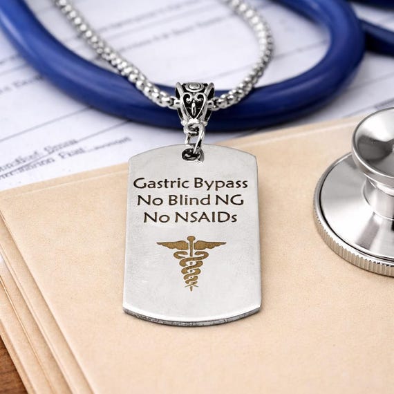Gastric Bypass Medical Alert Charm Necklace