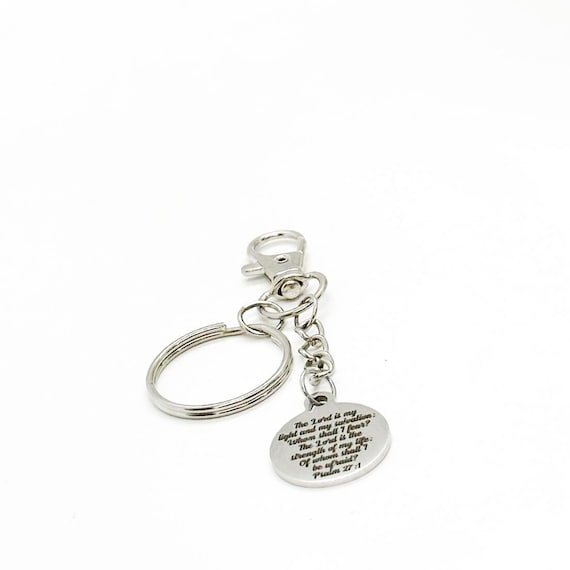 The Lord Is My Light And My Salvation Clip On Charm Keychain, Psalm 27 1, Scripture Gifts, Christian Faith, Going To College
