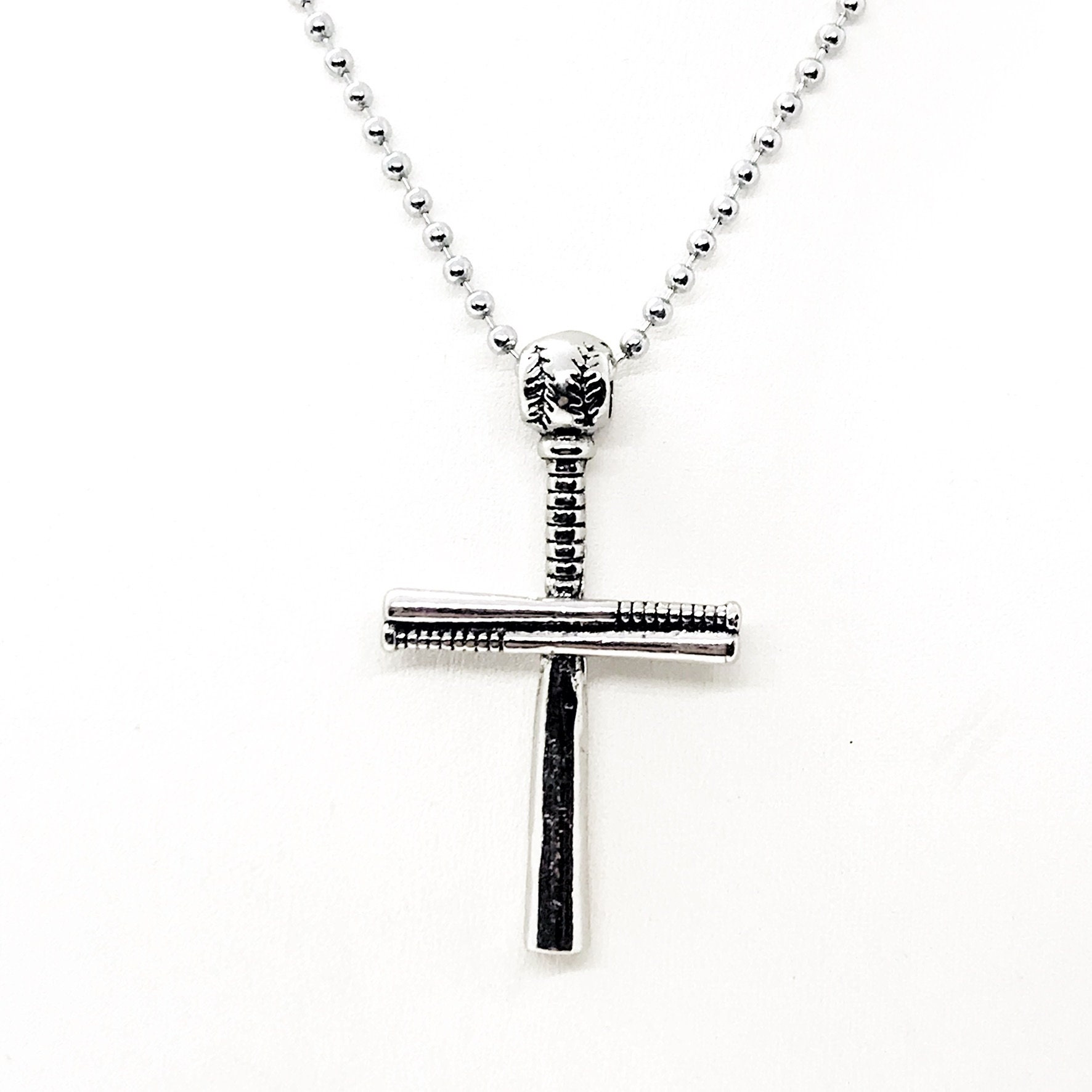 Baseball Bat Cross Necklace Baseball Player Gift Son Gift Etsy