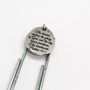 Bookmark Gift, The Heavens Declare The Glory Of God Bookmark, Psalm 19 1 Bookmark, Planner Bookmark, Charm Bookmark, Paperclip Bookmark
