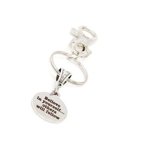 Believe In Yourself Others Will Follow Charm Clip On Keychain, Encouragement Gift, Motivational, Gift For Her, Gift For Him, Son, Daughter