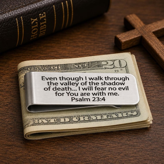 Psalm 23 4 Stainless Money Clip
