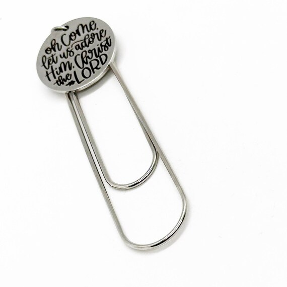 Come Adore Christ The Lord Charm Bookmark, Bible Bookmark, Faith Gift, Believer, Christian Gift, Reader Gift, Sunday School Gift
