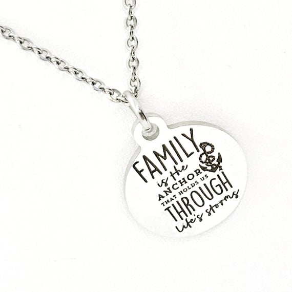 Family Necklace, Family Is Our Anchor Necklace, Family Jewelry, Mom Necklace, Sister Necklace, Gift For Her, Family Holds Us Through Storms
