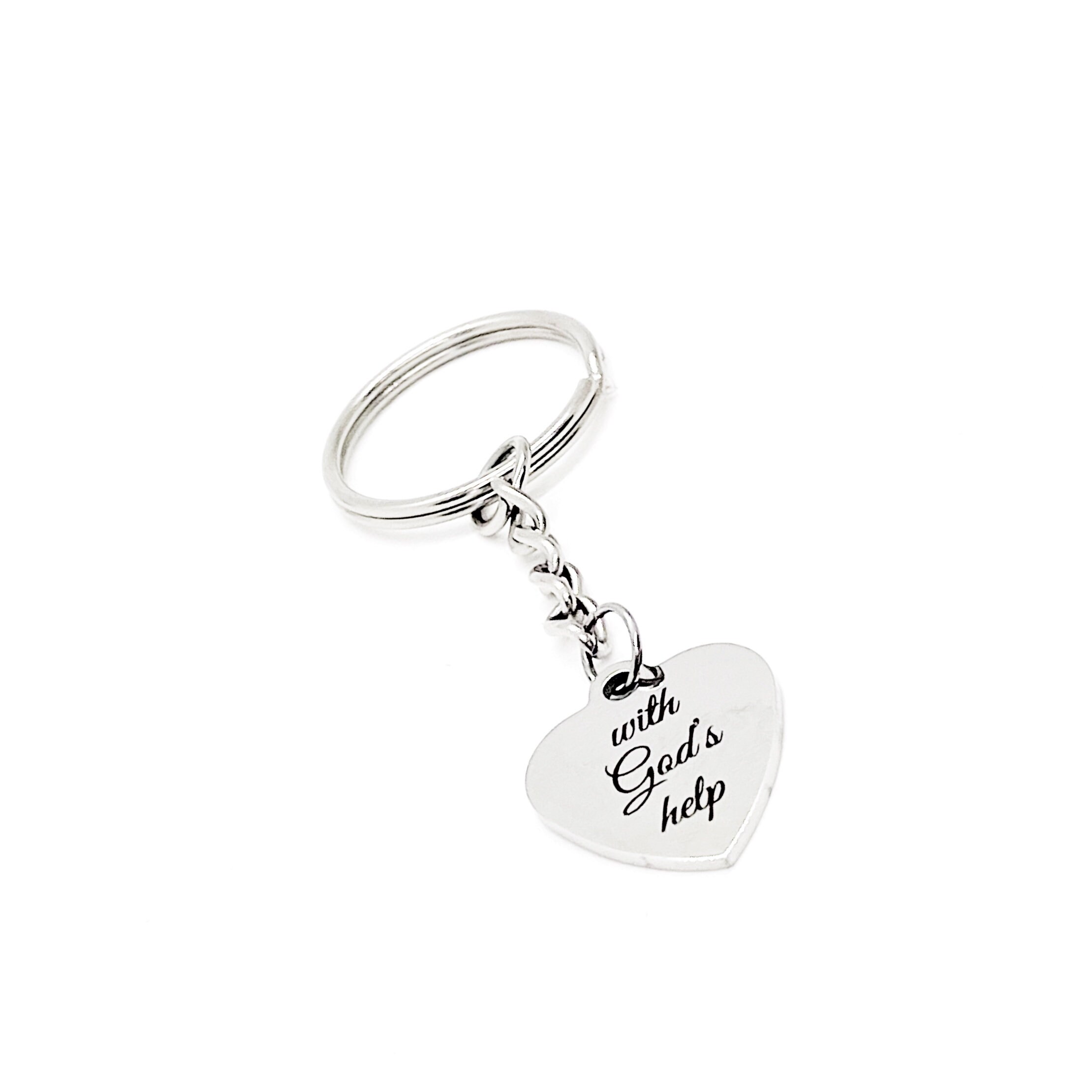 Cross Keychain with Faith Tag Charm, Religious Gift, Neighbor Gift