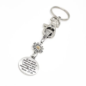 Mustard Seed Keychain, Mustard Seed Scripture Charm, Mustard Seed Gift, Mustard Seed Faith, Faith Keychain, Faith Gift, Christian Gift