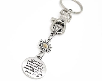 Mustard Seed Keychain, Mustard Seed Scripture Charm, Mustard Seed Gift, Mustard Seed Faith, Faith Keychain, Faith Gift, Christian Gift