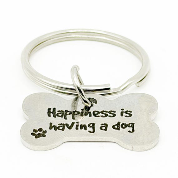 Happiness Is Having A Dog Keychain