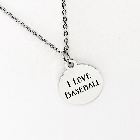 Baseball Necklace I Love Baseball Jewelry Baseball Player