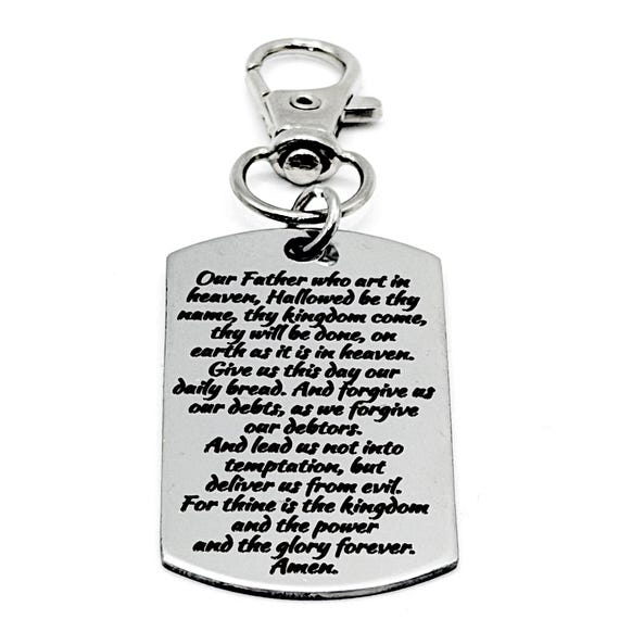 The Lords Prayer Clip On Dog Tag