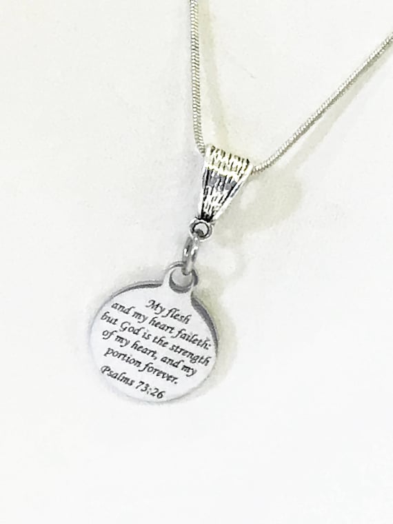 Scripture Necklace Gift Psalms Necklace Bible Verse Jewelry Etsy