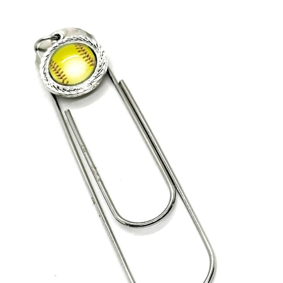 Softball Charm Bookmark, Softball Mom Gifts, Planner Bookmark, Softball Coach Gift, Paperclip Bookmark, Team Mom, Softball Player, Student