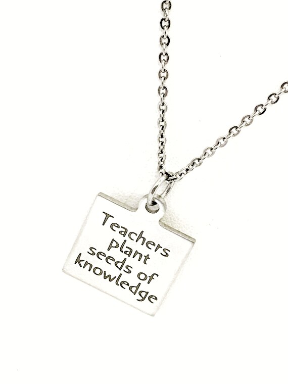 Teacher Gift, Back To School, Teachers Plant Seeds of Knowledge, New Teacher, Gift For Teacher, Gift For Her, Teacher Necklace