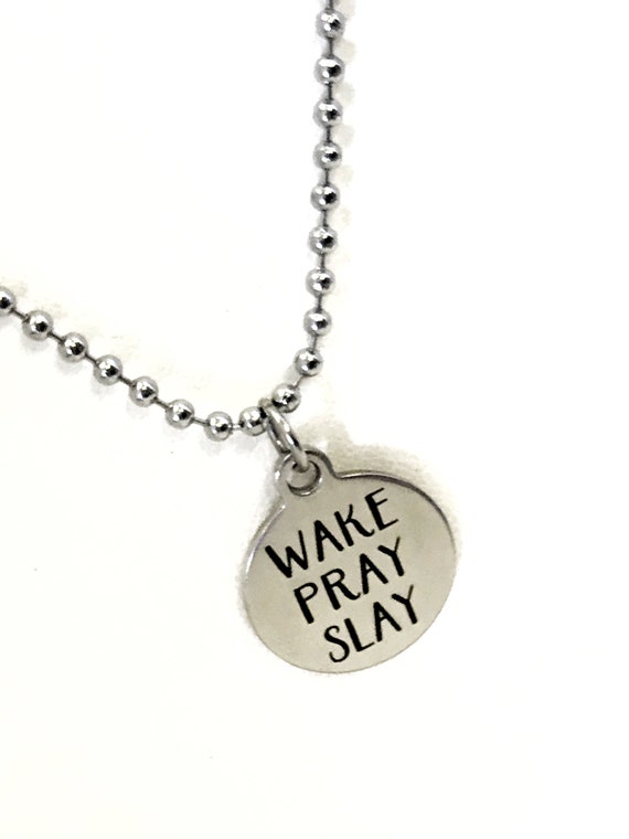 Encouragement Gift For Son, Wake Pray Slay Necklace, Sports Encouragement Necklace, Motivating Gift, Husband Motivation Gift