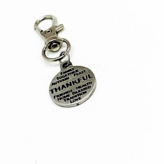 Thankful Words Clip On Charm, Thankful For You, Thank You Gifts, Thanksgiving, Teacher Gift, Son, Daughter, Husband, Wife, Mom, Dad