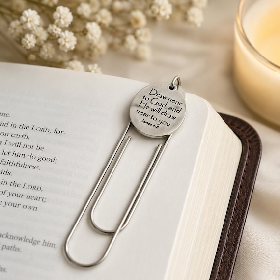 Draw Near To God James 4 8 Paperclip Bookmark