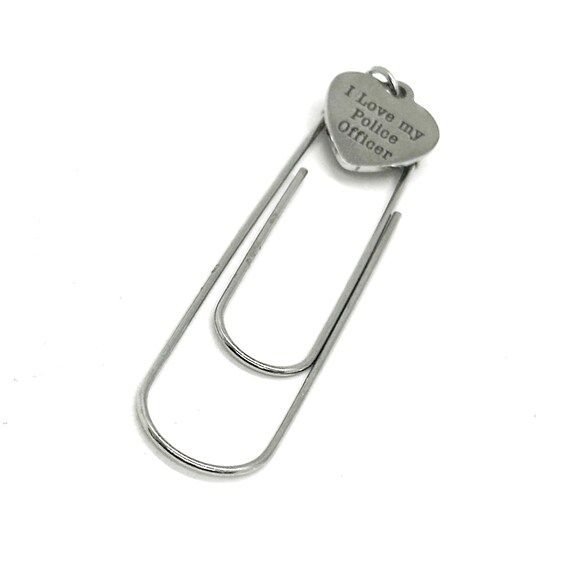 I Love My Police Officer Charm Bookmark, Mom Of Police Officer, Dad Of Police Officer, Husband, Wife, Reader Gift, Proud of Police Officer
