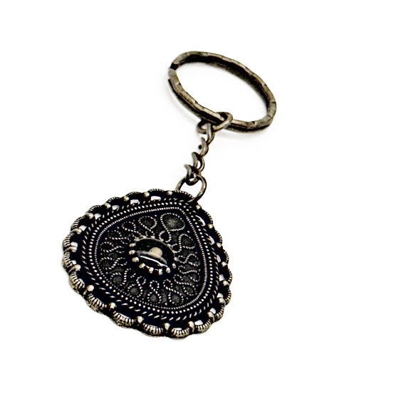 Antique Bronze Mustard Seed Keychain, Matthew 17 20 Faith, Mustard Seed Keychain, Ornate Mustard Seed Charm, Matthew 17 20 Gift, Christian