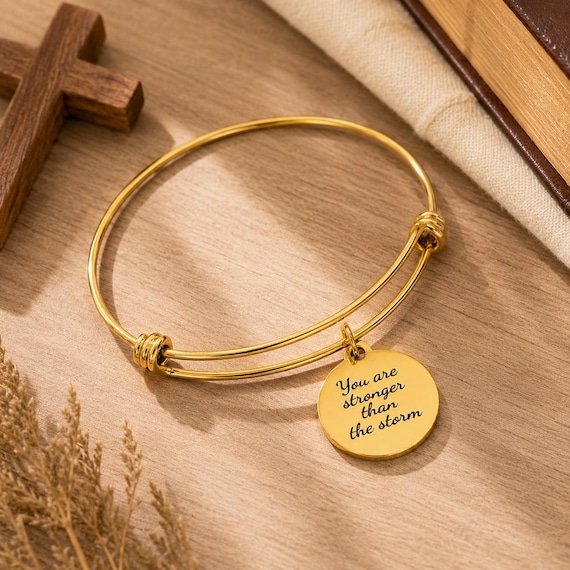 Motivational Gift, You Are Stronger Than The Storm Bracelet, Encouraging Her, Daughter Gift, Tough Times Gift, Encouragement Gift, Wife Gift