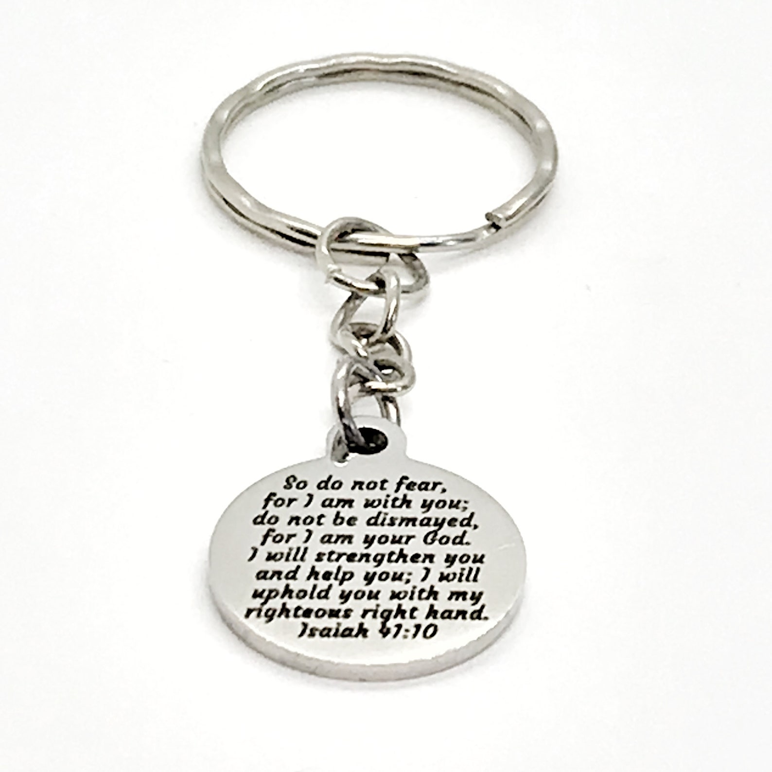 Scripture Keychain so Do Not Fear for I Am With You Keychain Etsy