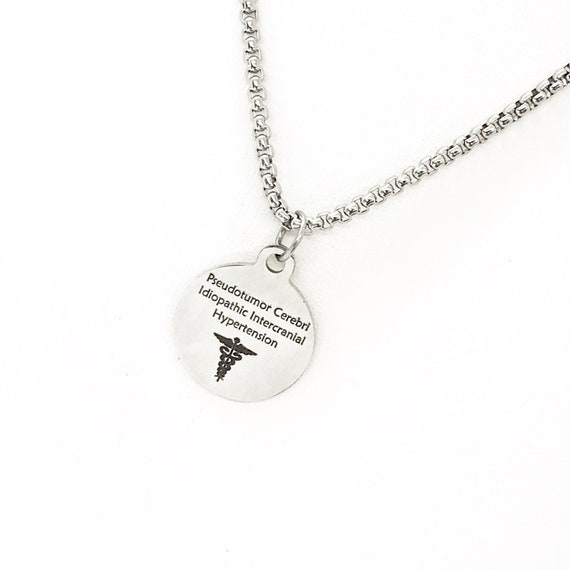Medical Condition Necklace, Pseudotumor Cerebri IIH Necklace, Idiopathic Intercranial Hypertension Notification, Medical Notification