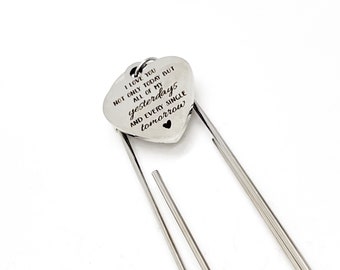 Love Gift, I Love You Bookmark, Yesterday Today Tomorrow, Planner Paper Clip, Wife Gift, Valentines Day Gift, Charm Bookmark, Reader Gift