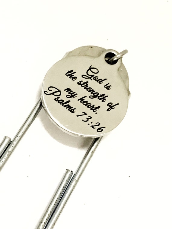 Christian Bookmark, Christian Gift, God Is The Strength Of My Heart Bookmark, Psalms 73 28, Bible Bookmark, Christian Planner Gift