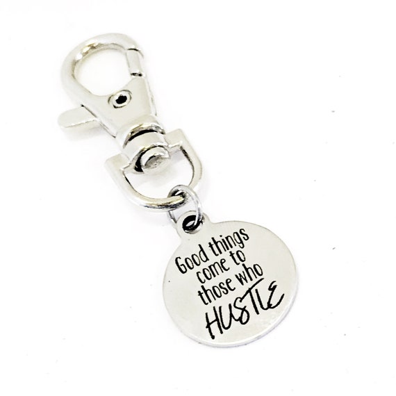 Encouraging Gift, Success Gift, Encouraging Quote, Good Things Come To Those Who Hustle Bag Tag, Encouraging Bag Tag, Purse Charm